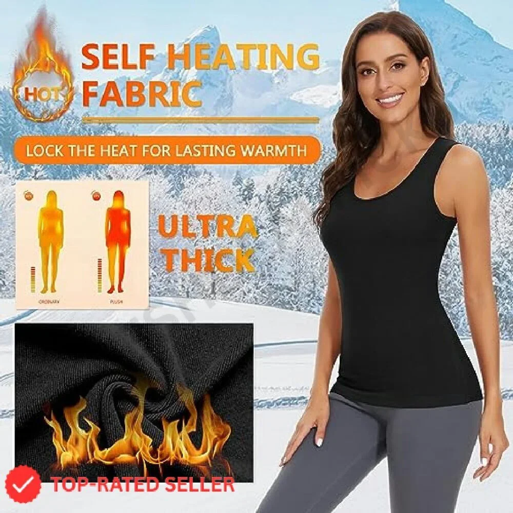 Fleece Lined Thermal Tank Top Sleeveless Warm Base Layer Chic Minimal